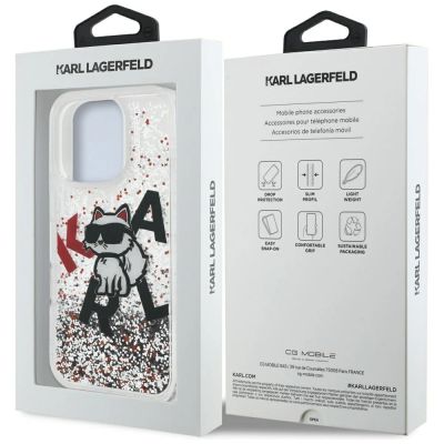 8. Karl Lagerfeld Liquid Glitter Choupette Logo Case for iPhone 16 Pro - Clear