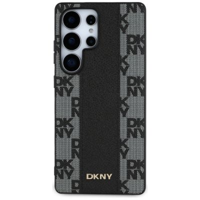 3. DKNY Leather Checkered Pattern MagSafe Case for Samsung Galaxy S25 Ultra Black