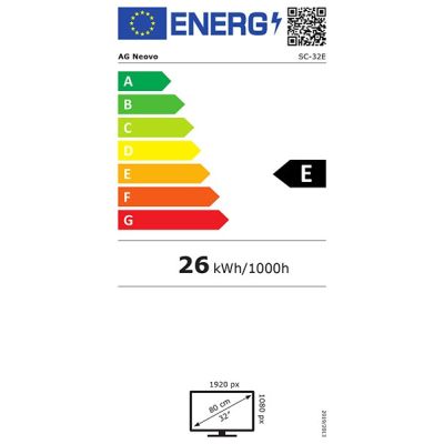 8. Monitor AG Neovo SC 32E LED 32" FHD IPS VGA HDMI BNC SPK 2x2W VESA CCTV 24/7
