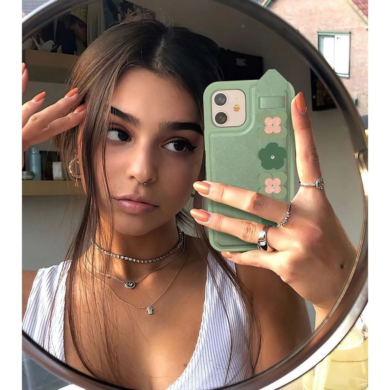 13. Kingxbar Sweet Series case decorated with original Swarovski crystals iPhone 12 Pro Max blue