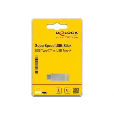 3. DeLOCK Pendrive USB-C + Type-A 5 Gbps 64 GB - metal casing