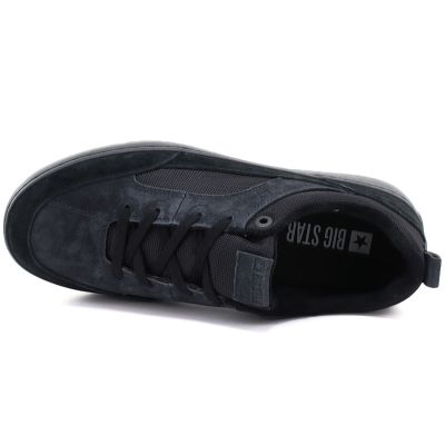 4. Men's casual leather sneakers, black, Big Star UU174118