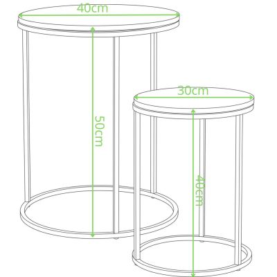 8. 2-IN-1 COFFEE TABLE SET, WOODEN TABLETOP 30/40CM