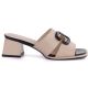 2. Women's beige high-heeled mules Vinceza 62284