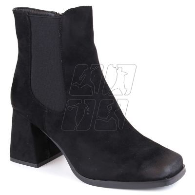 Suede ankle boots on a decorative heel Potocki W WOL193A, black