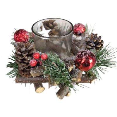 4. DECORATIVE CANDLESTICK 16x9CM WOOD