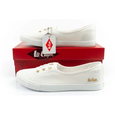 10. Lee Cooper shoes women's sneakers sporty white slip-on ballet flats