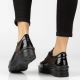 7. Leather suede crocodile wedge shoes brown Filippo DP8106
