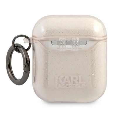 2. Karl Lagerfeld Glitter Choupette Case for AirPods 1 / 2 - Gold