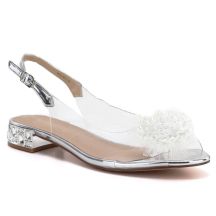 Transparent women’s sandals with silver embellishment D&A MR62-9072