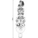 7. Glass Christmas Tree Topper with 3 Snowmen 28 cm