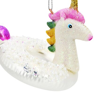 4. MICA GLASS UNICORN CHRISTMAS BAUBLE