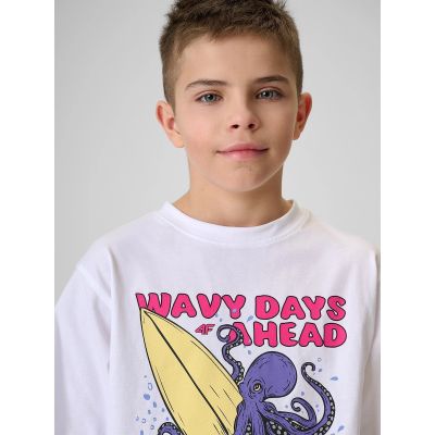 3. Boy's cotton T-shirt 4F 4FJRSS26TTSHM3904-10S