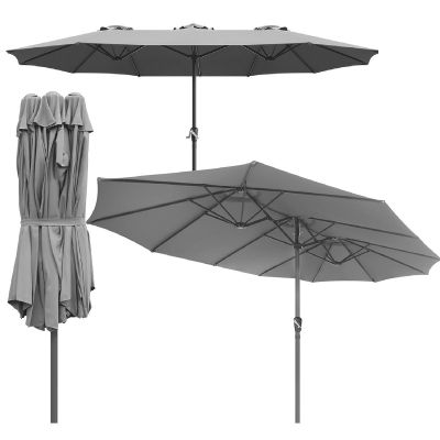 16. GARDEN UMBRELLA XXXL 2.7x4.6M GRAY SASKA GARDEN