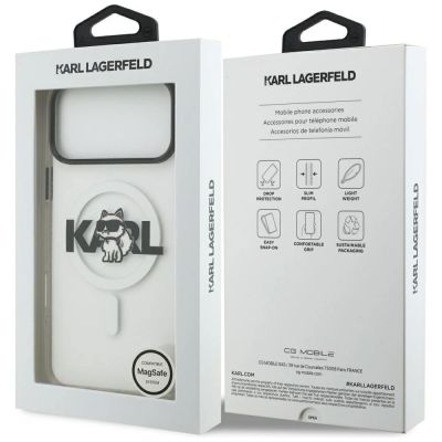 8. Karl Lagerfeld IML Choupette Sketch Logo MagSafe Case for iPhone 17 Pro - Clear