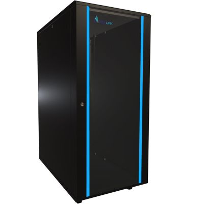 14. Extralink Rack Cabinet 27U 600x1000 Black Floor Standing
