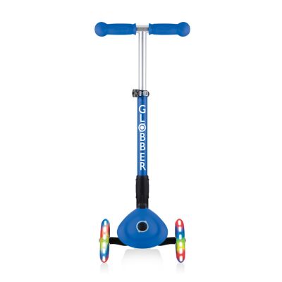18. Globber Foldable 3-Wheel Scooter Lights Navy Blue Jr 437-100