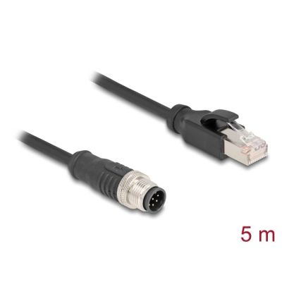 3. DeLOCK M12 A-coded 8-pin male to RJ45 male PVC cable, 5 m