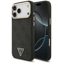Guess 4G Triangle Logo MagSafe Case for iPhone 17 Pro Max - Black and Gold