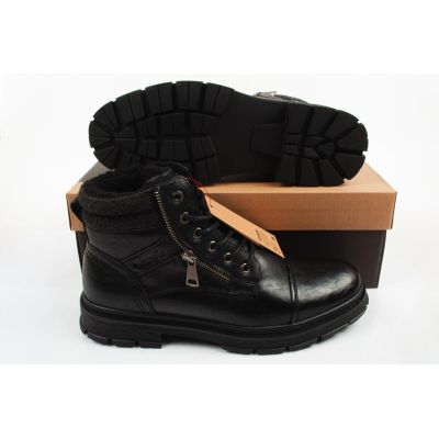10. Wrangler men's shoes Gillen Fur ankle boots black insulated fashionable ankle boots