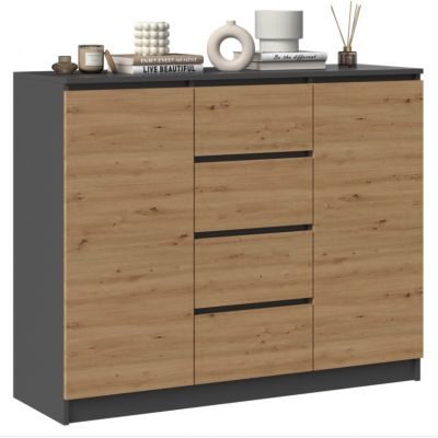3. Chest of drawers 2D4S 120x40xH97 anthracite/artisan