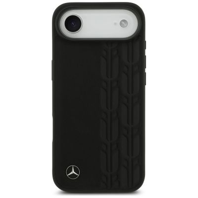 3. Mercedes Leather Laurel Leaves MagSafe Case for iPhone Air - Black