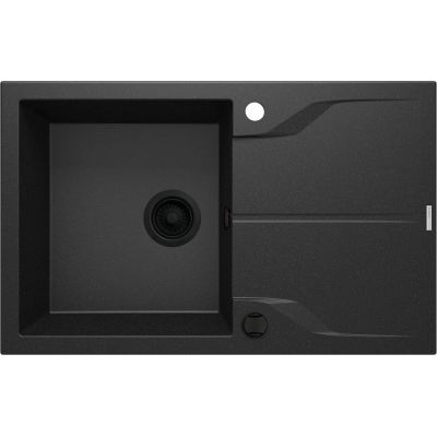 Single-bowl granite sink with drainer - mounted flush with the countertop ZQN_G11F 5908212067451