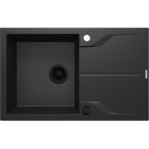 Single-bowl granite sink with drainer - mounted flush with the countertop ZQN_G11F 5908212067451
