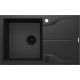 Single-bowl granite sink with drainer - mounted flush with the countertop ZQN_G11F 5908212067451