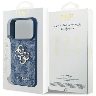 8. Guess 4G Big Logo Case for iPhone 17 Pro / 18 Pro - Blue