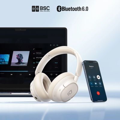 13. Baseus Bass BH1 NC Lite Wireless Over-Ear Headphones with ANC - White