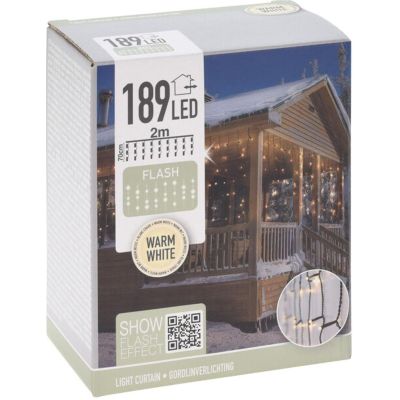 9. CHRISTMAS TREE LIGHTS LIGHT CURTAIN 200x70CM OUTDOOR LED WARM WHITE FLASH