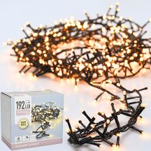 CHRISTMAS TREE LIGHTS BATTERY-OPERATED LIGHT CHAIN 192 LED TIMER WARM WHITE