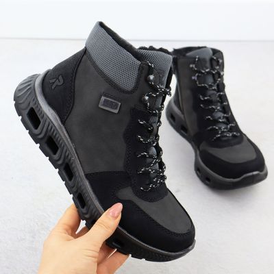 2. Rieker M6023-45 ultra-light waterproof women's ankle boots in black