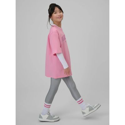 5. Girls' loose T-shirt with print 4F 4FJRSS26TTSHF3453-56S