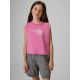Girls' sleeveless T-shirt with print 4F 4FJRSS26TSLEF328-54S