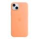 6. Silicone case with MagSafe sorbet orange iPhone 15 Plus