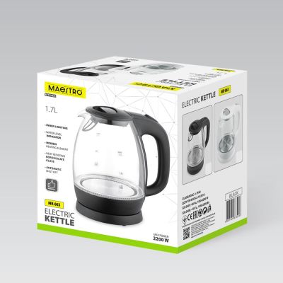 4. Electric glass kettle 2200W MR-063-BLACK MAESTRO