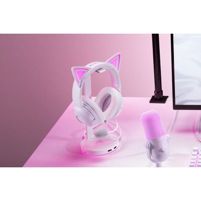 6. Razer Kraken Kitty V2 Wired Over-Ear Headset with Microphone and Noise Cancelling White