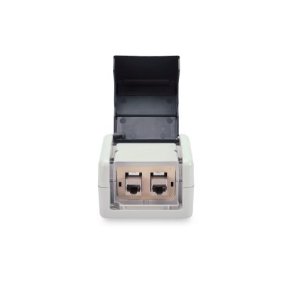 3. Digitus Junction box set with hinged cover and insert for 2 x Keystone modules, IP44