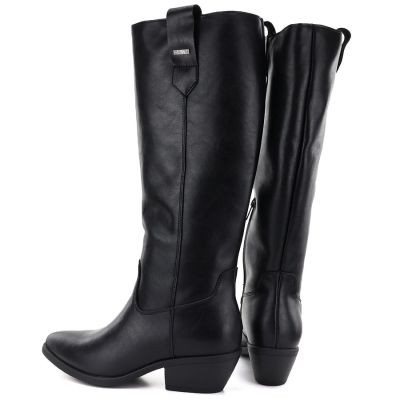 9. Women's leather cowboy boots black Big Star UU274521
