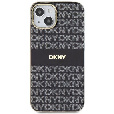3. DKNY IML Mono & Stripe MagSafe Case for iPhone 15/14/13 - Black