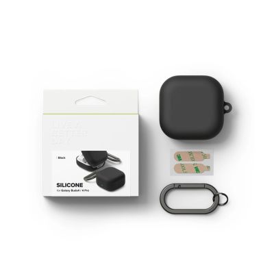 6. Ringke Silicone Case for Samsung Galaxy Buds 4 / 4 Pro - Black