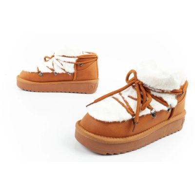 8. D.Franklin women's winter snow boots, fashionable fur lining, brown ankle boots