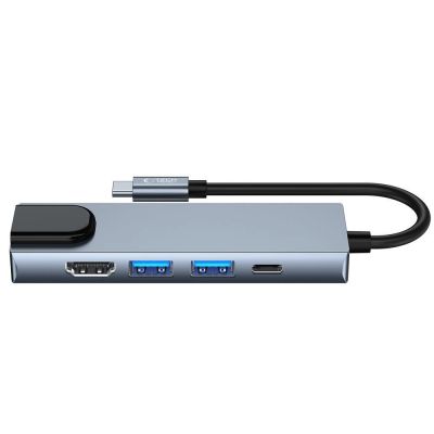 7. HUB Tech-Protect V3 5in1 USB-C - USB-A 3.0 / USB-A 2.0 / USB-C / HDMI / RJ45 - gray