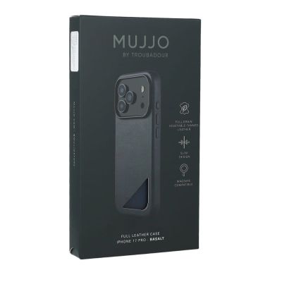 8. Mujjo Basalt Leather Case for iPhone 17 Pro