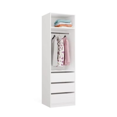 12. Modular Wardrobe OPENO SET 260/200 WHITE – Drawers, Rails and Shelves, Large, for the Bedroom