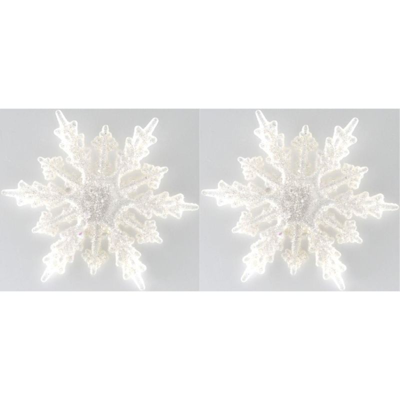 15. SNOWFLAKE BAUBLE PENDANT 2 PCS PATTERN 12 ARMS