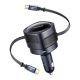 Baseus Enjoyment Max 60W Car Charger with Two Retractable USB-C Cables - Black