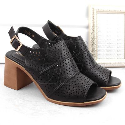 6. Sergio Leone W SK433A openwork high-heeled sandals, black